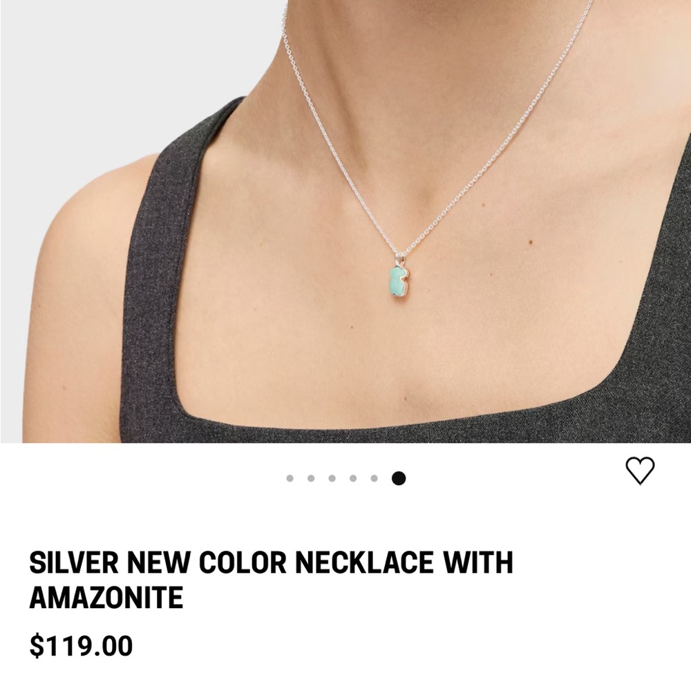[SOLD] Tous Silver Necklace with Amazonite Pendant